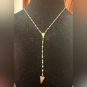 New 14K Solid Real Gold LONG necklace chain adjustable length diamond cut